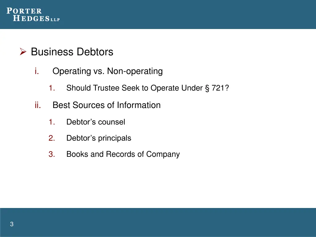 business debtors