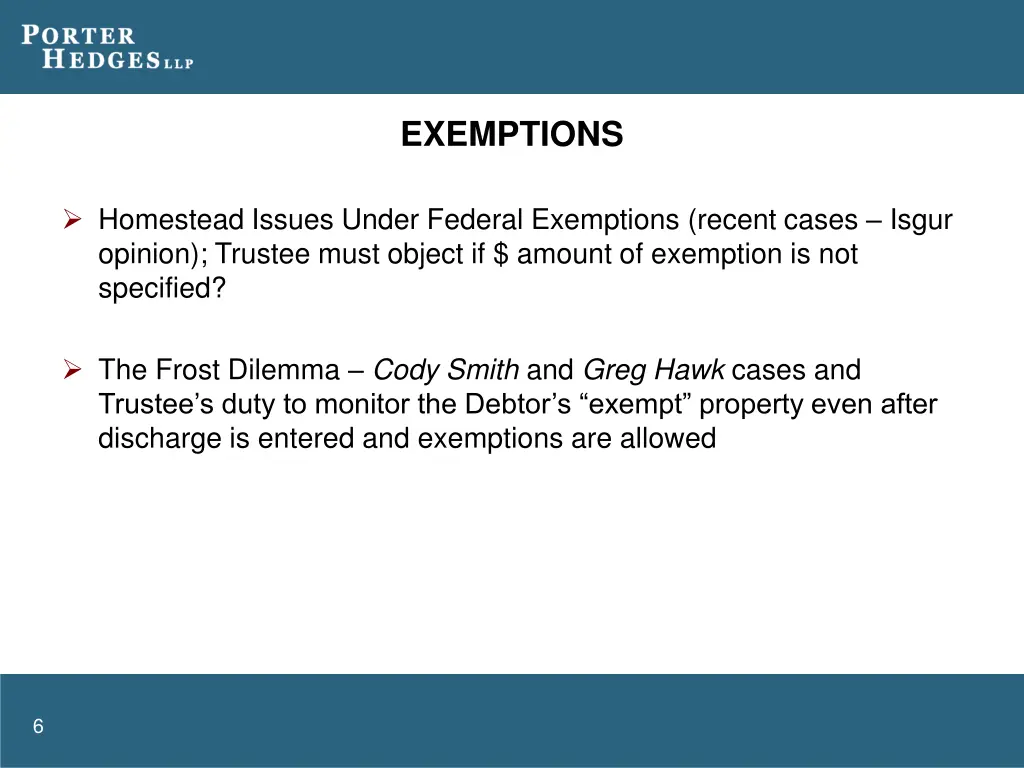 exemptions