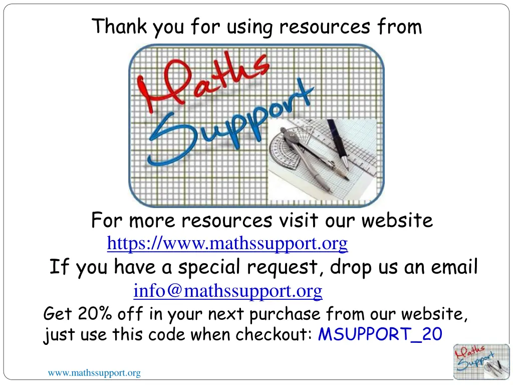 thank you for using resources from