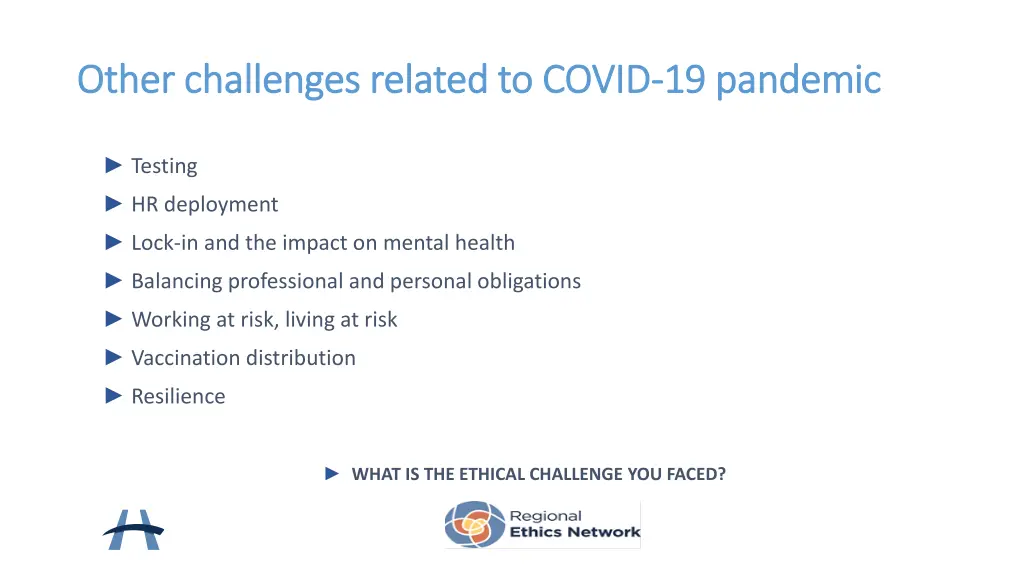 other challenges related to covid other