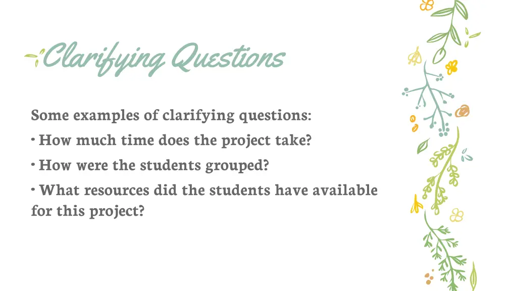 clarifying questions