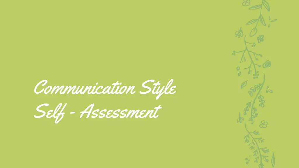 communication style self assessment