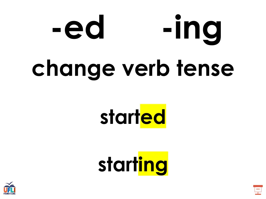 ed change verb tense