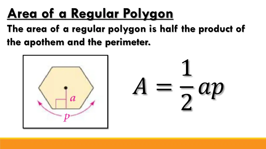 area of a regular polygon the area of a regular