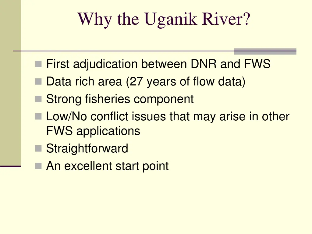 why the uganik river