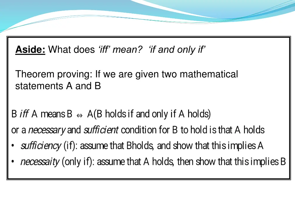 aside what does iff mean if and only if