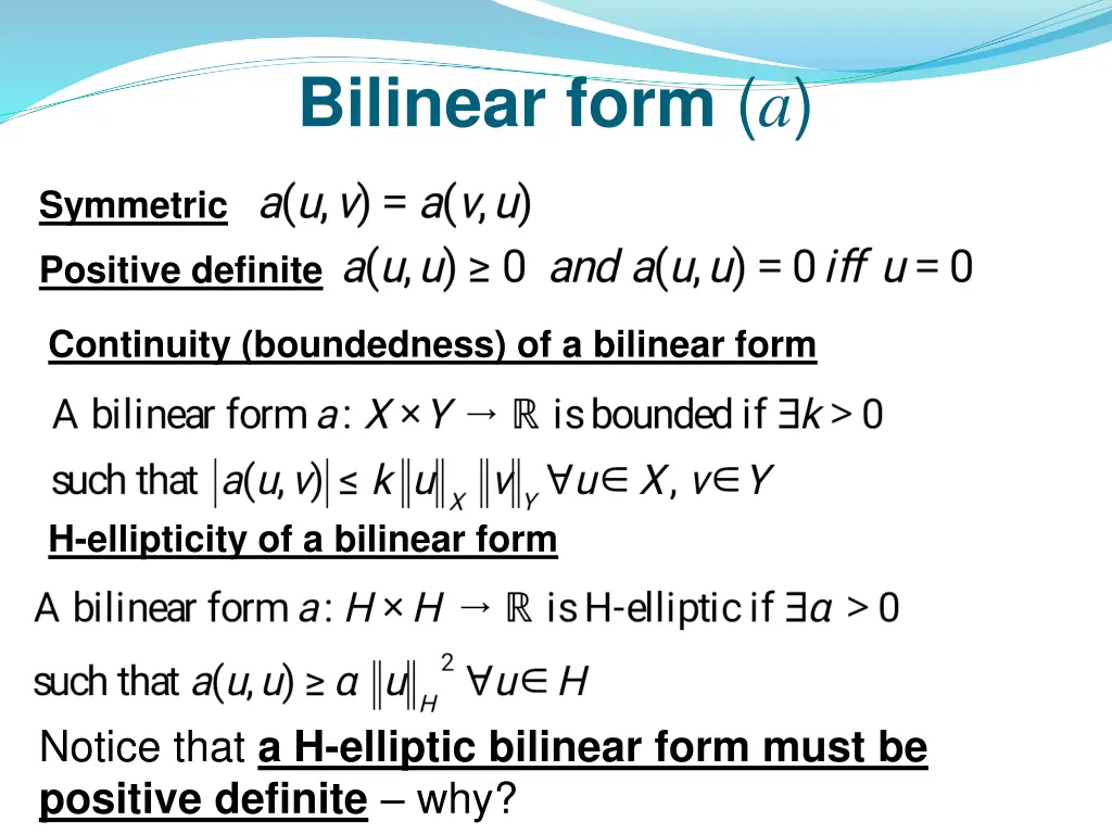 bilinear form a 1