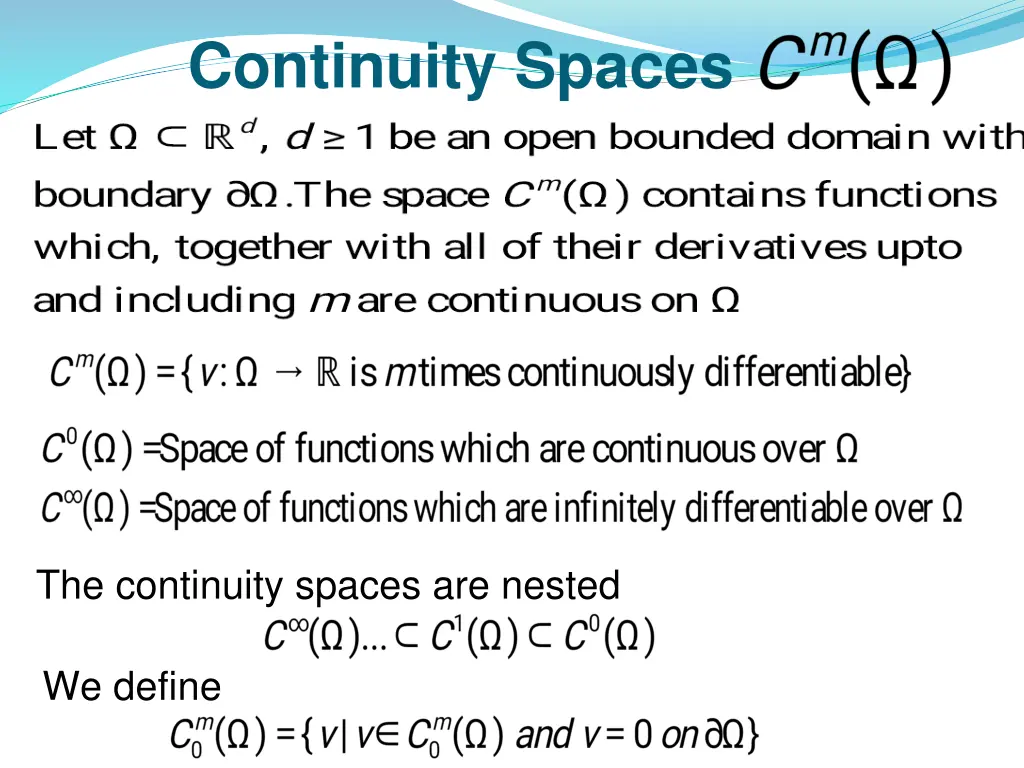 continuity spaces