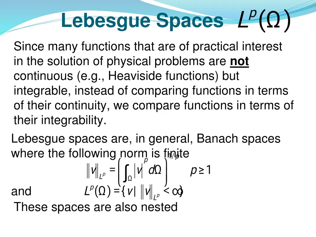 lebesgue spaces