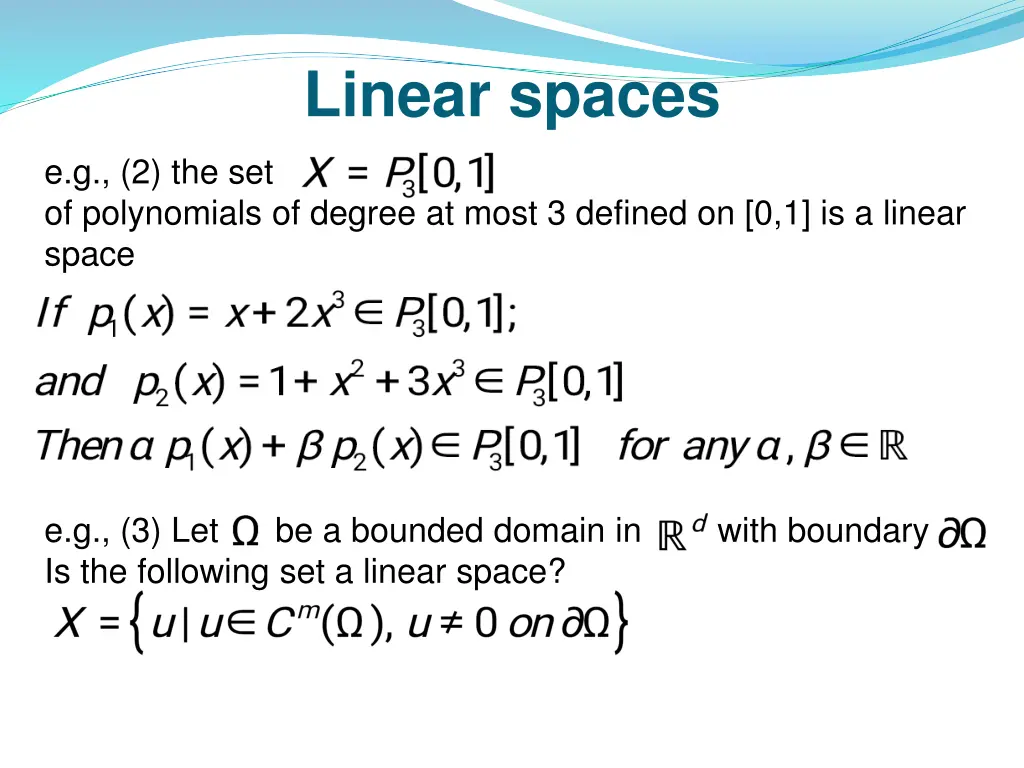 linear spaces 1