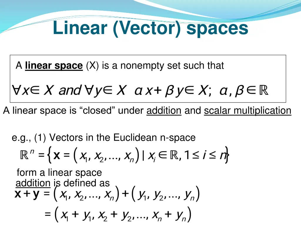 linear vector spaces