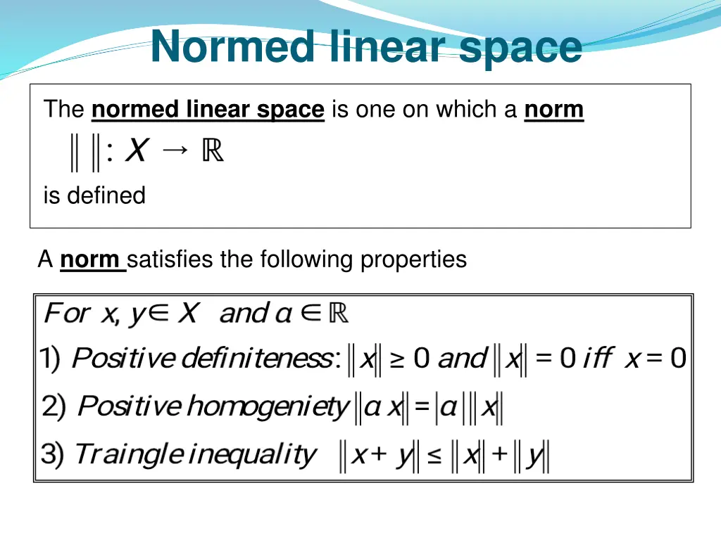 normed linear space