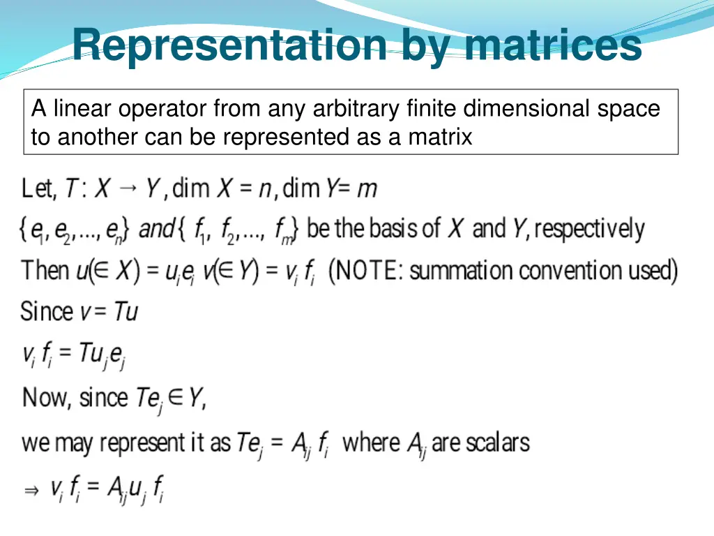 representation by matrices