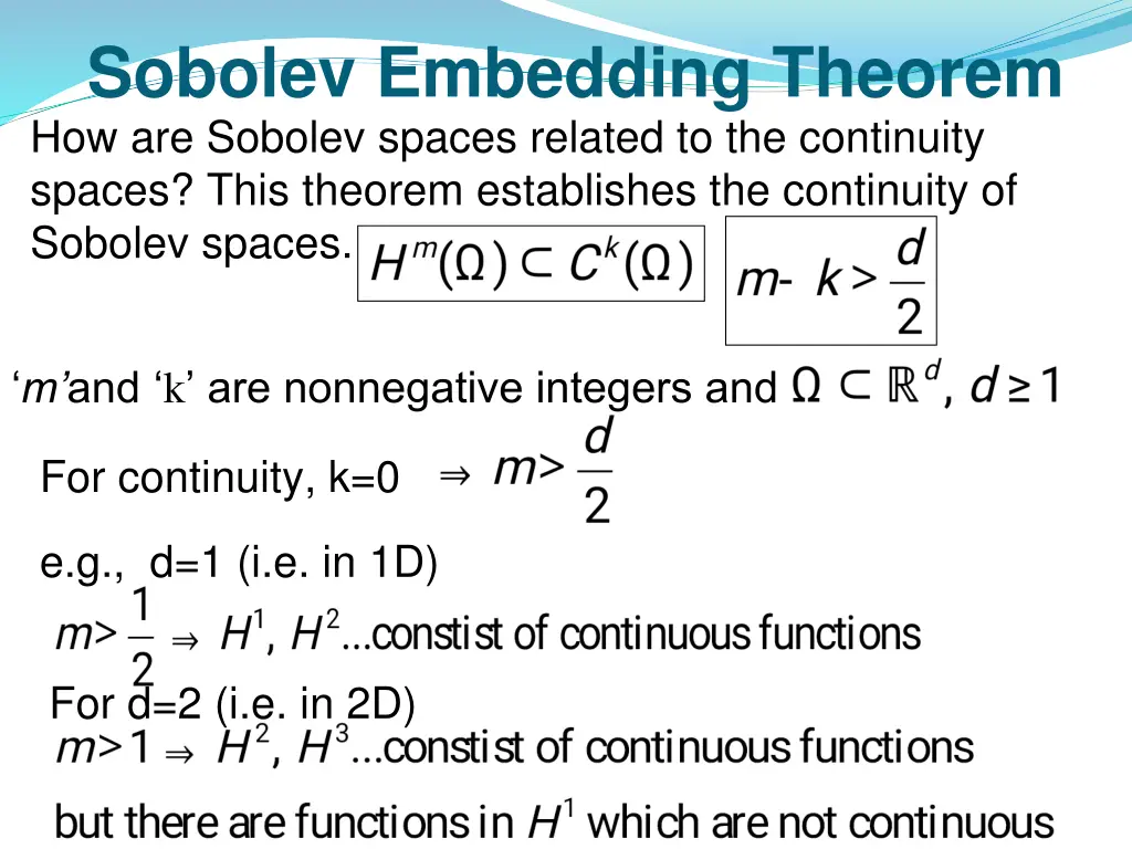 sobolev embedding theorem how are sobolev spaces