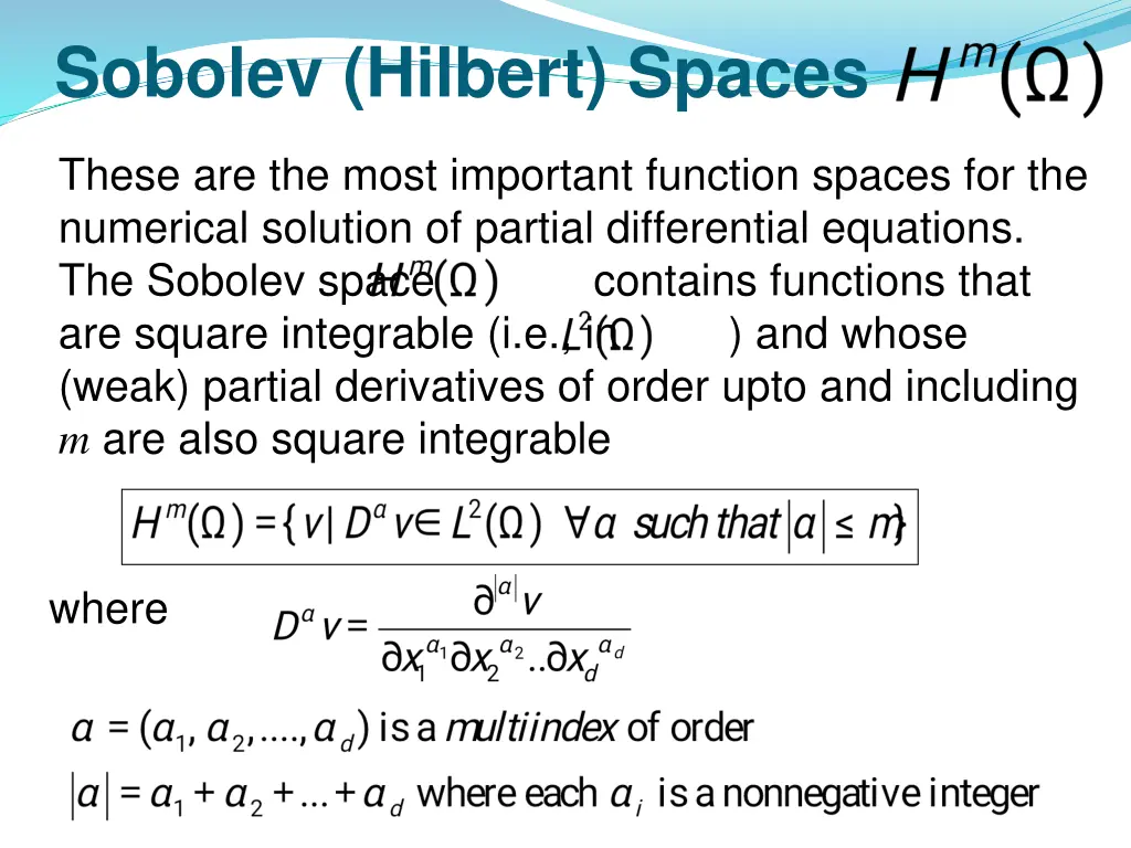 sobolev hilbert spaces