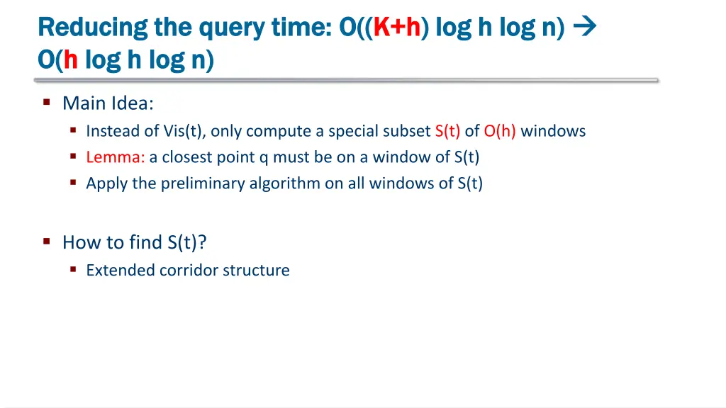 reducing the query time reducing the query time
