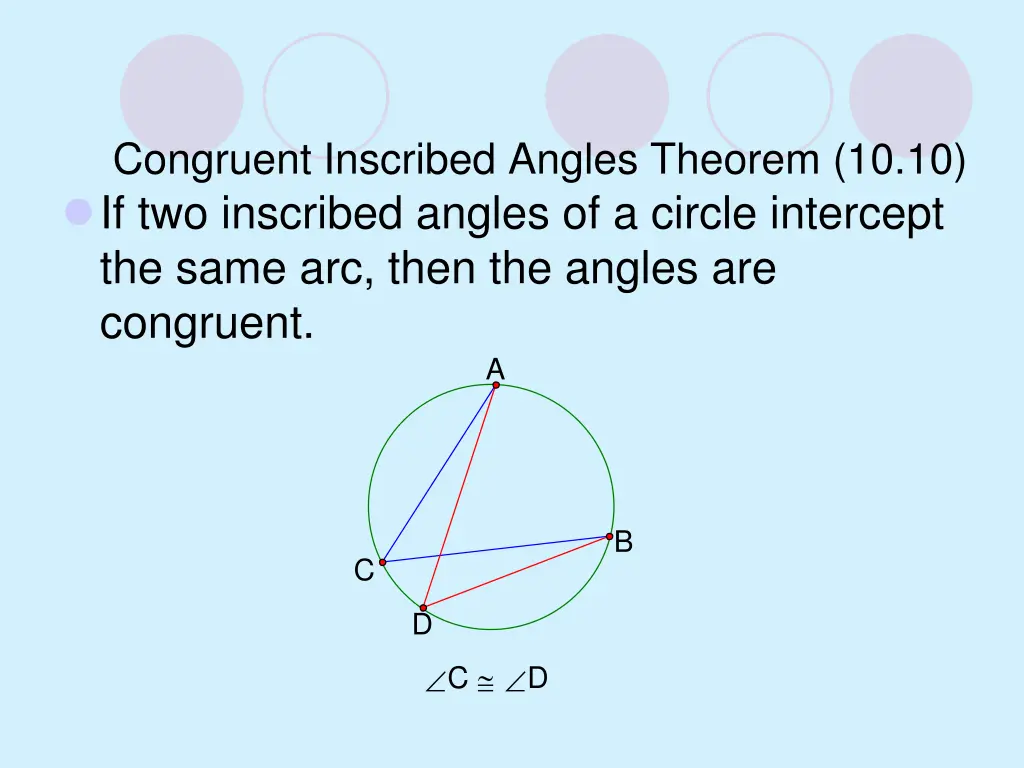 congruent inscribed angles theorem