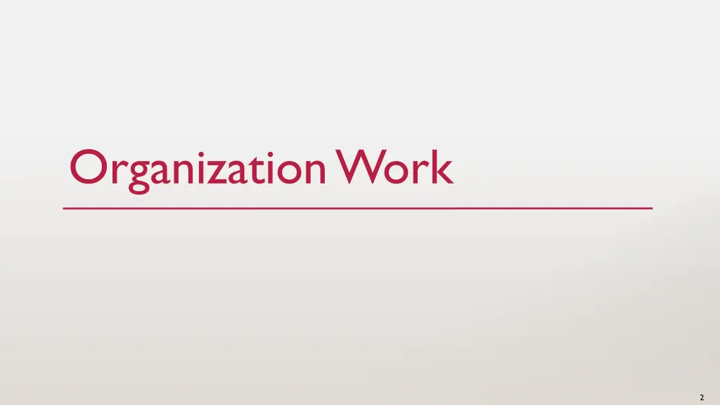 organization work