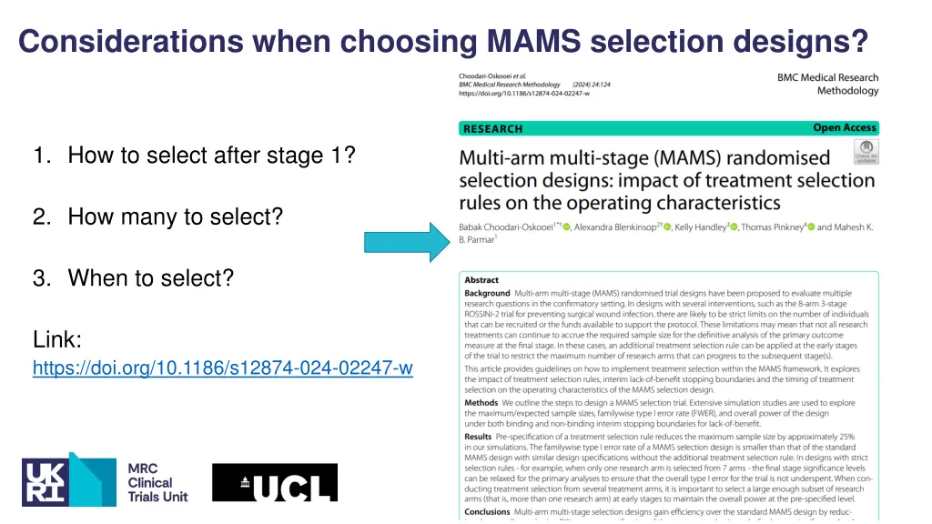 considerations when choosing mams selection