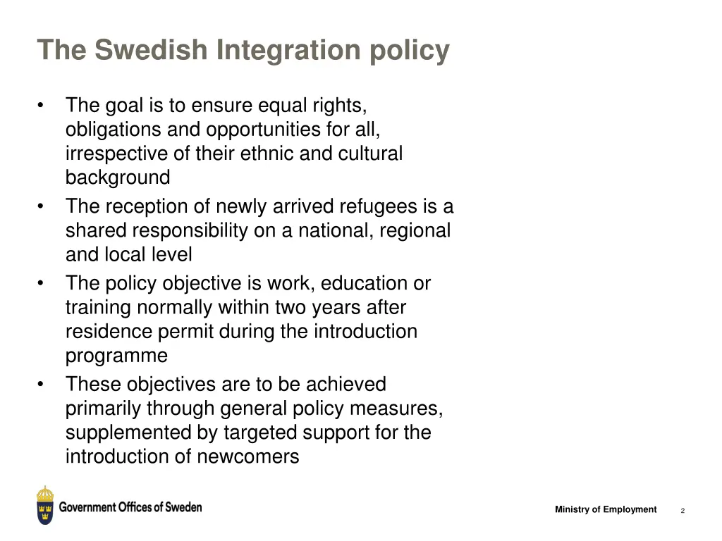 the swedish integration policy