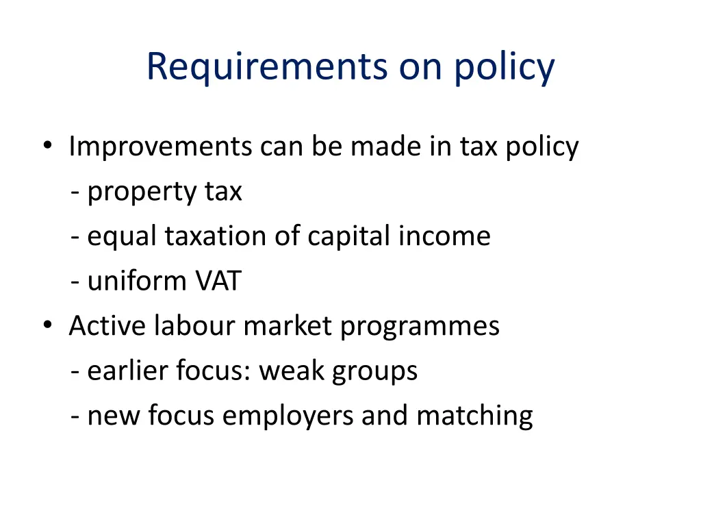 requirements on policy