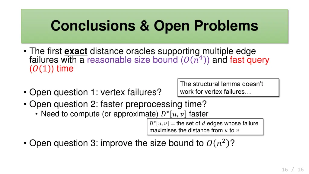 conclusions open problems