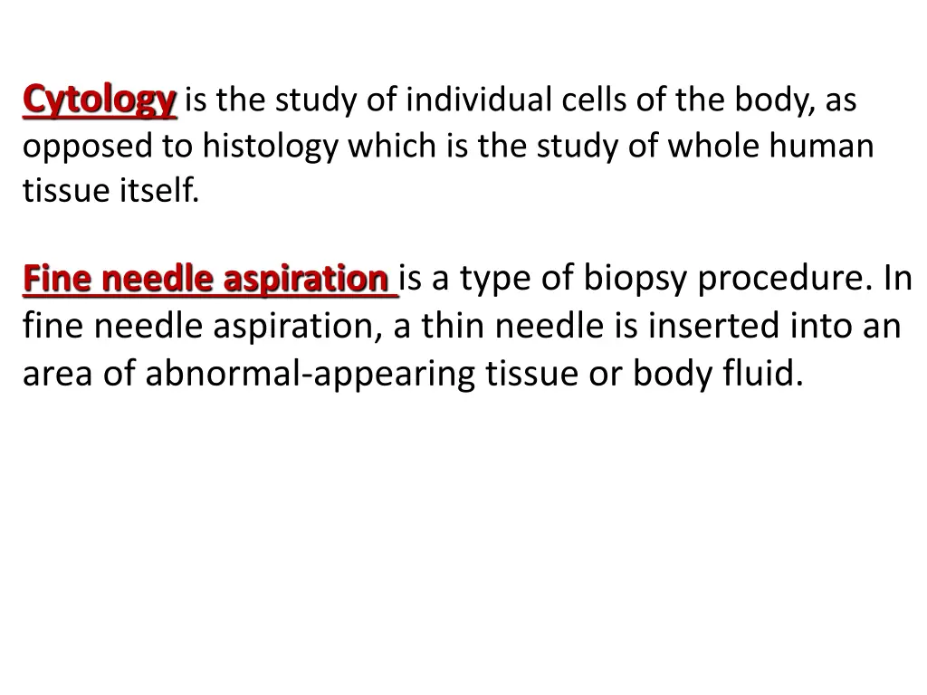 cytology is the study of individual cells