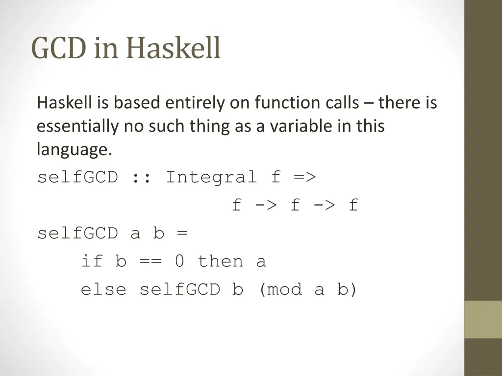 gcd in haskell