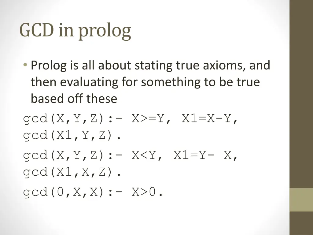 gcd in prolog