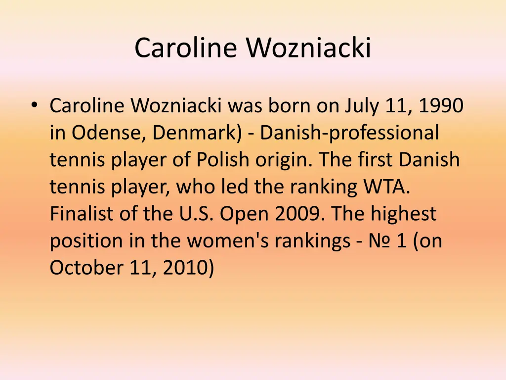 caroline wozniacki