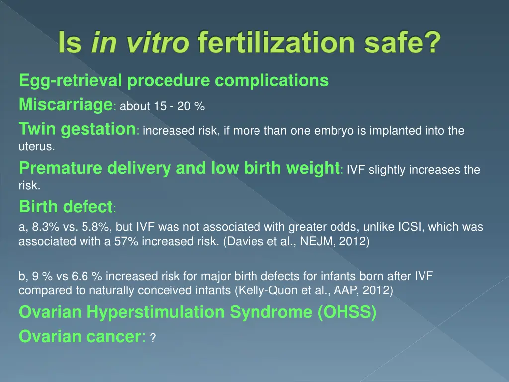 is in vitro fertilization safe