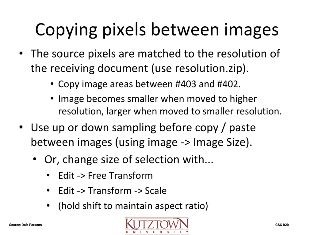 copying pixels between images
