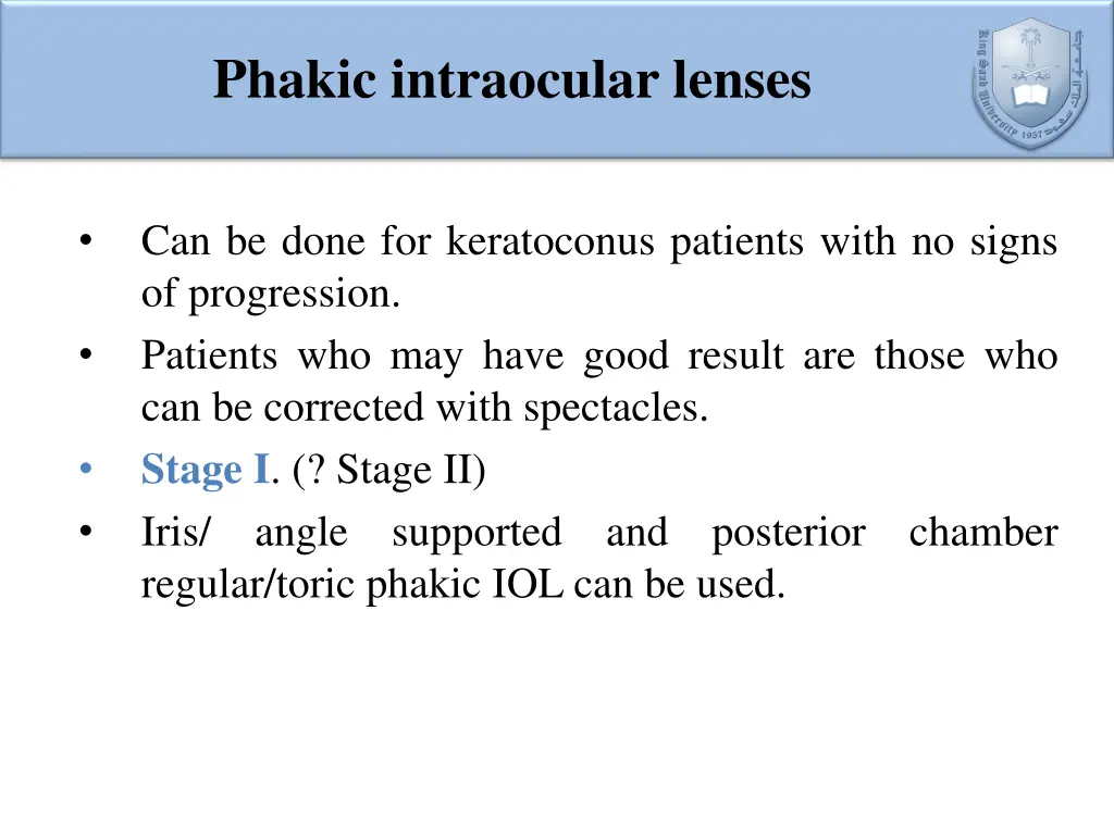 phakic intraocular lenses