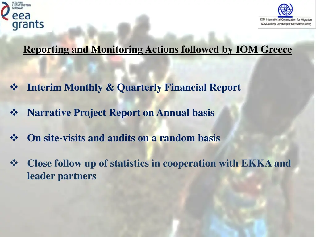 reporting and monitoring actions followed