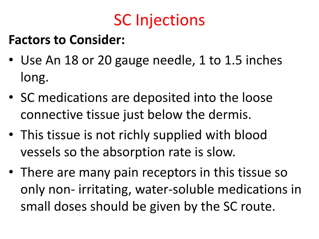 sc injections