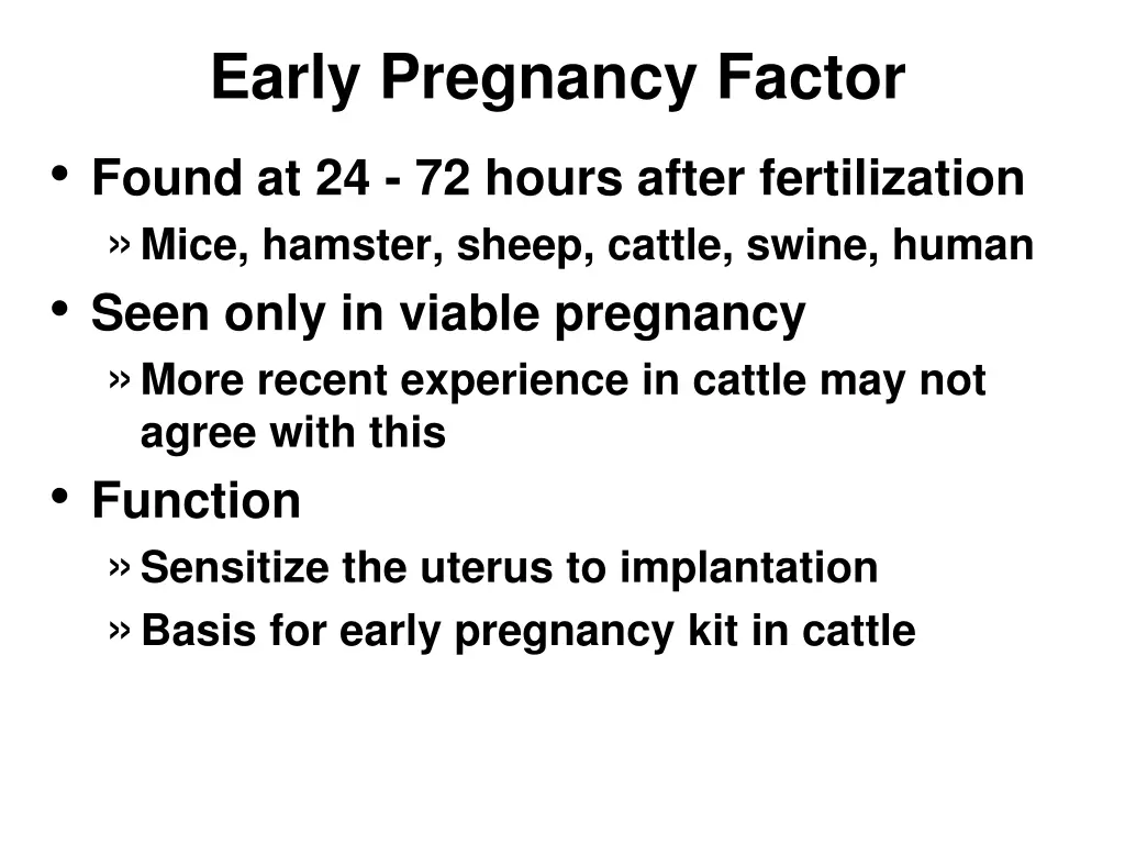 early pregnancy factor found at 24 72 hours after