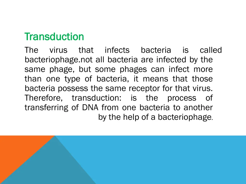 transduction transduction the virus bacteriophage