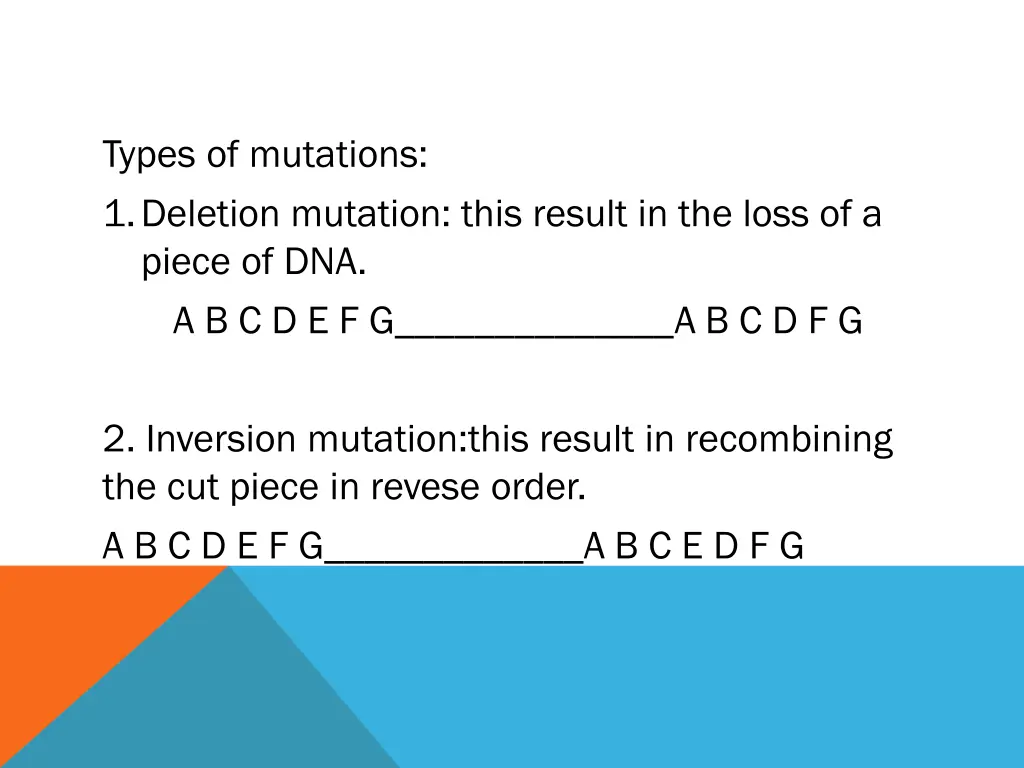 types of mutations 1 deletion mutation this