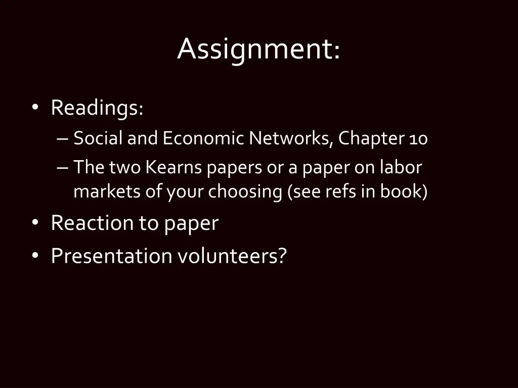 assignment