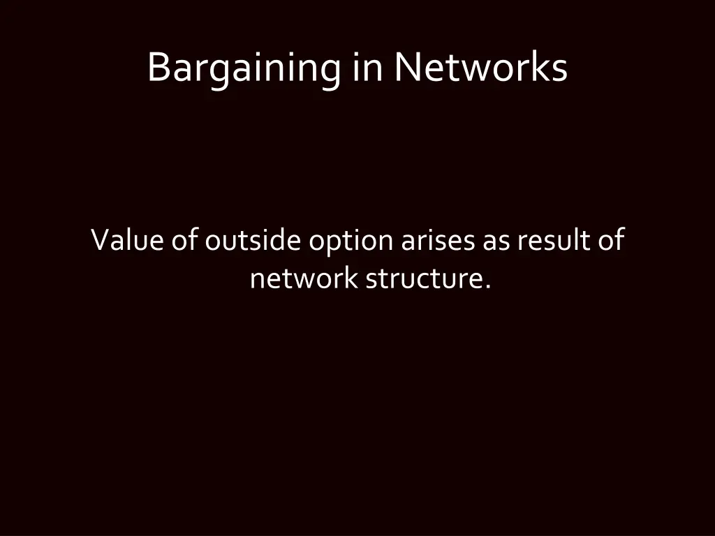 bargaining in networks