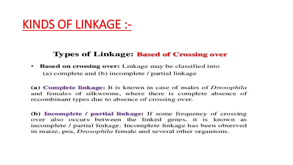 kinds of linkage kinds of linkage