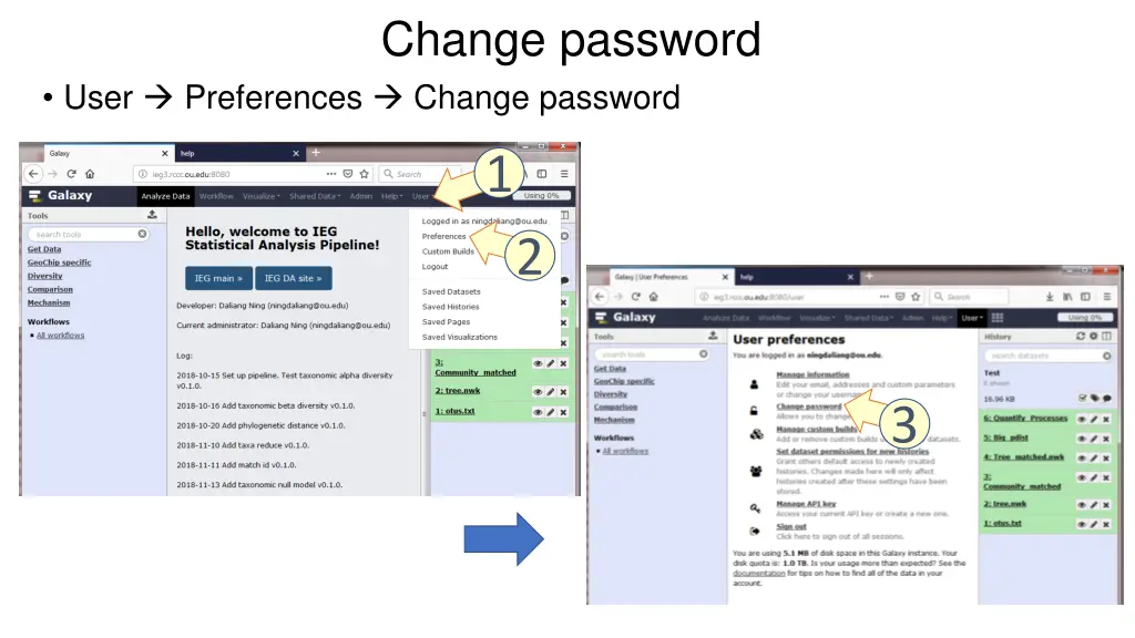 change password