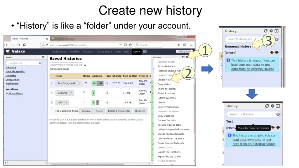 create new history