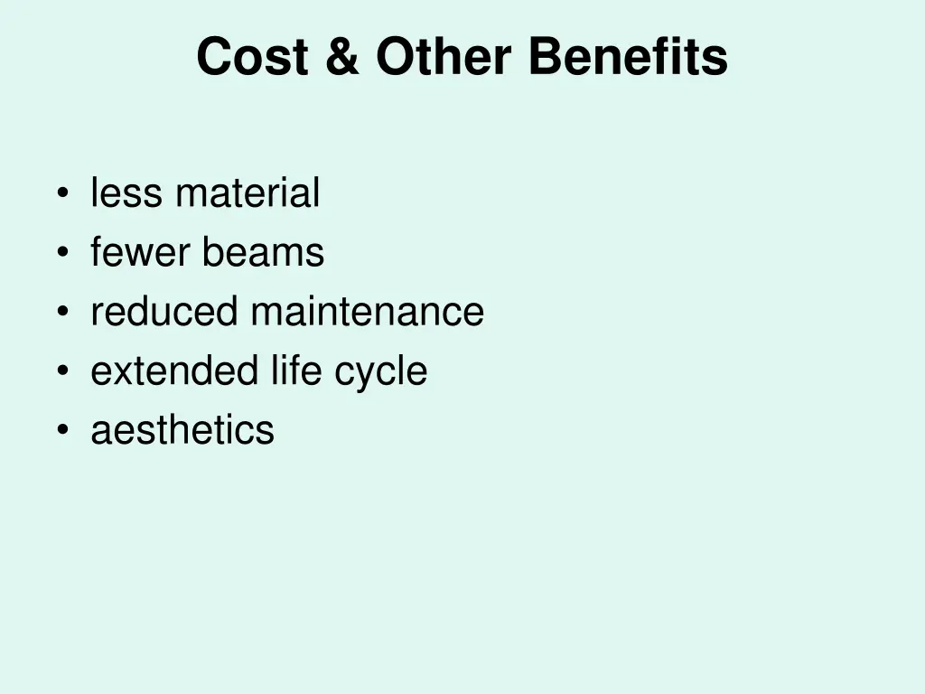 cost other benefits
