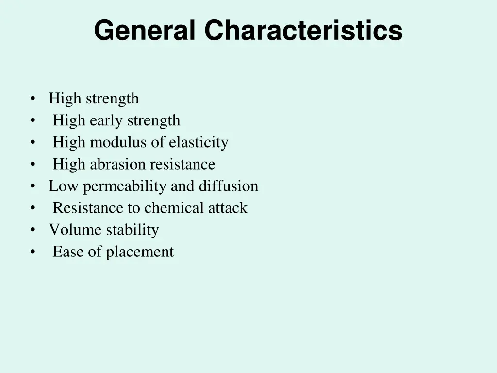 general characteristics