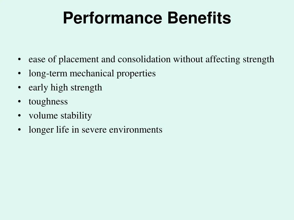 performance benefits