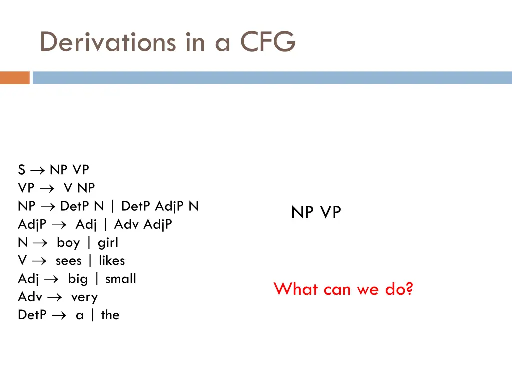 derivations in a cfg 2