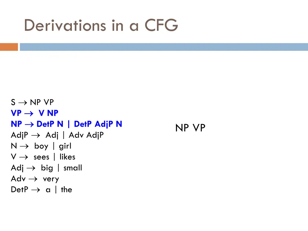 derivations in a cfg 3
