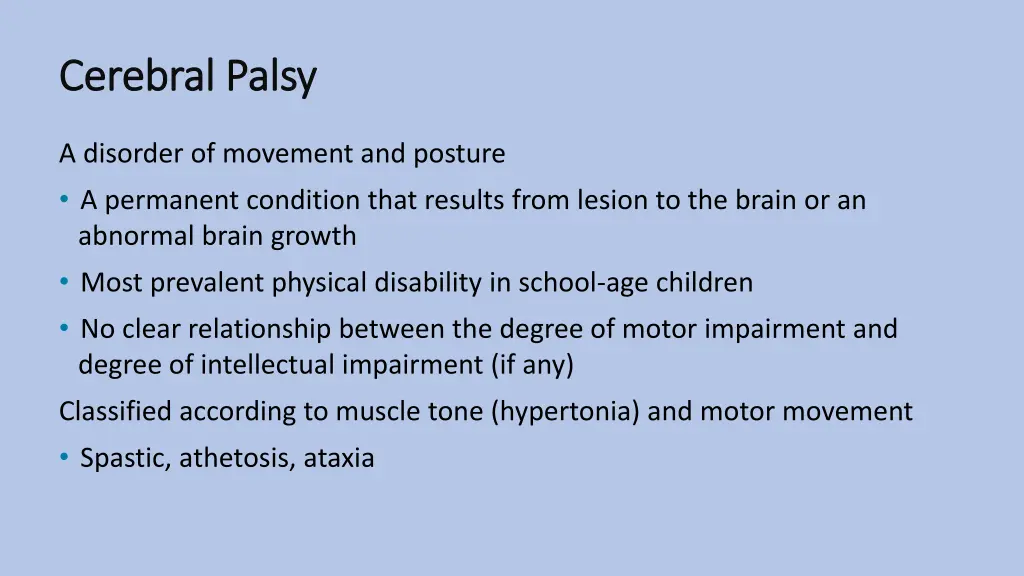 cerebral palsy cerebral palsy