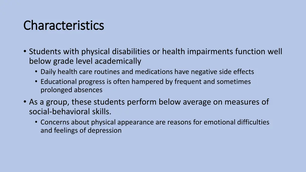 characteristics characteristics